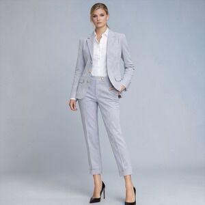 NWT Ralph Lauren Seersucker Tailored Suit Set Blazer 12 / Pants 10 Quiet Luxury